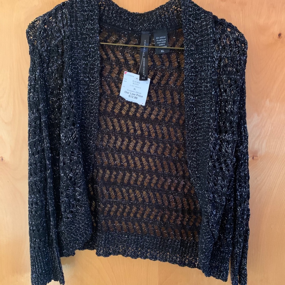 Black with silver threading shrug